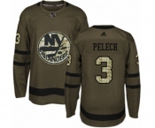 Youth Adidas New York Islanders #3 Adam Pelech Authentic Green Salute to Service NHL Jersey