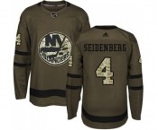 Youth Adidas New York Islanders #4 Dennis Seidenberg Authentic Green Salute to Service NHL Jersey