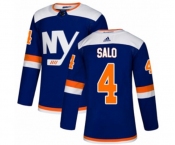 Youth Adidas New York Islanders #4 Robin Salo Premier Blue Alternate NHL Jersey