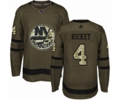 Youth Adidas New York Islanders #4 Thomas Hickey Authentic Green Salute to Service NHL Jersey