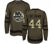 Youth Adidas New York Islanders #44 Calvin de Haan Authentic Green Salute to Service NHL Jersey