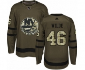 Youth Adidas New York Islanders #46 Bode Wilde Authentic Green Salute to Service NHL Jersey