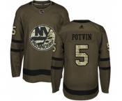 Youth Adidas New York Islanders #5 Denis Potvin Authentic Green Salute to Service NHL Jersey