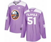 Youth Adidas New York Islanders #51 Valtteri Filppula Authentic Purple Fights Cancer Practice NHL Jersey