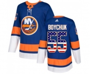 Youth Adidas New York Islanders #55 Johnny Boychuk Authentic Royal Blue USA Flag Fashion NHL Jersey