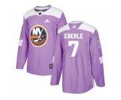 Youth Adidas New York Islanders #7 Jordan Eberle Purple Authentic Fights Cancer Stitched NHL Jersey