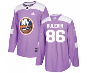 Youth Adidas New York Islanders #86 Nikolay Kulemin Authentic Purple Fights Cancer Practice NHL Jersey