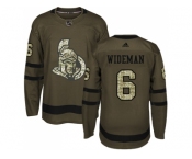 Men Adidas Ottawa Senators #6 Chris Wideman Green Salute to Service Stitched NHL Jersey