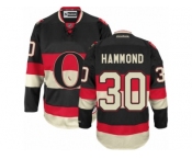 Men's Reebok Ottawa Senators #30 Andrew Hammond Authentic Black New Third NHL Jersey