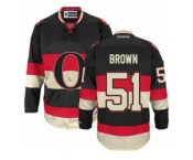 Men's Reebok Ottawa Senators #51 Logan Brown Authentic Black New Third NHL Jersey