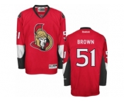 Men's Reebok Ottawa Senators #51 Logan Brown Authentic Red Home NHL Jersey