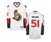 Men's Reebok Ottawa Senators #51 Logan Brown Authentic White Away NHL Jersey