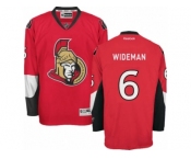 Men's Reebok Ottawa Senators #6 Chris Wideman Authentic Red Home NHL Jersey