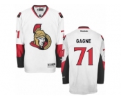 Men's Reebok Ottawa Senators #71 Gabriel Gagne Authentic White Away NHL Jersey