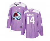 Men Adidas Colorado Avalanche #14 Rene Robert Purple Authentic Fights Cancer Stitched NHL Jersey