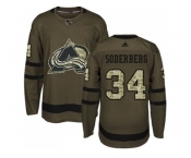Men Adidas Colorado Avalanche #34 Carl Soderberg Green Salute to Service Stitched NHL Jersey