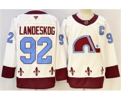 Men's Colorado Avalanche #92 Gabriel Landeskog White 2024-25 With C Patch Stitched Hockey Men's Colorado Avalanche #92 Gabriel Landeskog White 2024-25 With C Patch Stitched Hockey