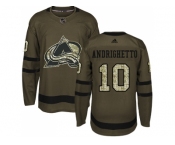 Youth Adidas Colorado Avalanche #10 Sven Andrighetto Green Salute to Service Stitched NHL Jersey