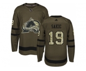 Youth Adidas Colorado Avalanche #19 Joe Sakic Green Salute to Service Stitched NHL Jersey