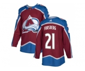 Youth Adidas Colorado Avalanche #21 Peter Forsberg Burgundy Home Authentic Stitched NHL Jersey