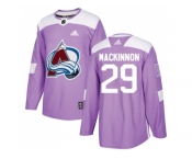 Youth Adidas Colorado Avalanche #29 Nathan MacKinnon Purple Authentic Fights Cancer Stitched NHL Jersey