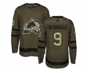 Youth Adidas Colorado Avalanche #9 Lanny McDonald Green Salute to Service Stitched NHL Jersey