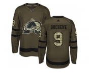 Youth Adidas Colorado Avalanche #9 Matt Duchene Green Salute to Service Stitched NHL Jersey