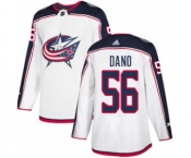 Men's Blue Jackets #56 Marko Dano White Road Authentic Stitched Hockey Jersey