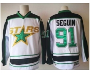Men Dallas Stars #91 Tyler Seguin White Road Authentic Stitched NHL Jersey