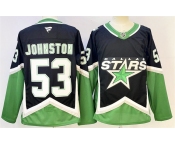 Men's Dallas Stars #53 Wyatt Johnston Black Authentic Jersey Men's Dallas Stars #53 Wyatt Johnston Black Authentic Jersey