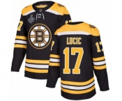 Men's Boston Bruins #17 Milan Lucic Premier Black Home 2019 Stanley Cup Final Bound Hockey Jersey