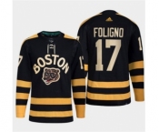 Men's Boston Bruins #17 Nick Foligno Black Classic Primegreen Stitched Jersey
