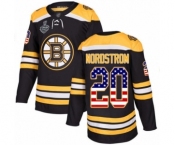 Men's Boston Bruins #20 Joakim Nordstrom Authentic Black USA Flag Fashion 2019 Stanley Cup Final Bound Hockey Jersey