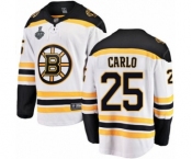 Men's Boston Bruins #25 Brandon Carlo Authentic White Away Fanatics Branded Breakaway 2019 Stanley Cup Final Bound Hockey Jersey