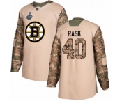 Men's Boston Bruins #40 Tuukka Rask Authentic Camo Veterans Day Practice 2019 Stanley Cup Final Bound Hockey Jersey