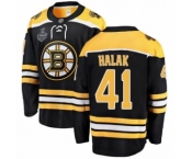 Men's Boston Bruins #41 Jaroslav Halak Authentic Black Home Fanatics Branded Breakaway 2019 Stanley Cup Final Bound Hockey Jersey