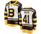 Men's Boston Bruins #41 Jaroslav Halak White Winter Classic Fanatics Branded Breakaway 2019 Stanley Cup Final Bound Hockey Jersey