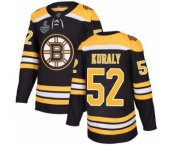 Men's Boston Bruins #52 Sean Kuraly Authentic Black Home 2019 Stanley Cup Final Bound Hockey Jersey