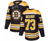 Men's Boston Bruins #73 Charlie McAvoy Authentic Black Home 2019 Stanley Cup Final Bound Hockey Jersey