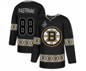 Men's Boston Bruins #88 David Pastrnak Authentic Black Team Logo Fashion 2019 Stanley Cup Final Bound Hockey Jersey