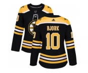 Women Adidas Boston Bruins #10 Anders Bjork Black Home Authentic Stitched NHL Jersey