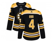 Women Adidas Boston Bruins #4 Bobby Orr Black Home Authentic Stitched NHL Jersey
