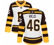 Women's Adidas Boston Bruins #46 David Krejci Authentic White 2019 Winter Classic NHL Jersey