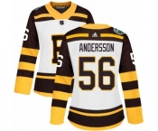 Women's Adidas Boston Bruins #56 Axel Andersson Authentic White 2019 Winter Classic NHL Jersey