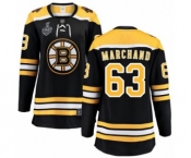 Women's Boston Bruins #63 Brad Marchand Authentic Black Home Fanatics Branded Breakaway 2019 Stanley Cup Final Bound Hockey Jersey