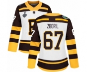Women's Boston Bruins #67 Jakub Zboril Authentic White Winter Classic 2019 Stanley Cup Final Bound Hockey Jersey