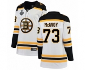 Women's Boston Bruins #73 Charlie McAvoy Authentic White Away Fanatics Branded Breakaway 2019 Stanley Cup Final Bound Hockey Jersey