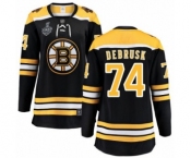 Women's Boston Bruins #74 Jake DeBrusk Authentic Black Home Fanatics Branded Breakaway 2019 Stanley Cup Final Bound Hockey Jersey