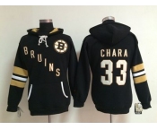 women nhl jerseys boston bruins #33 chara black[pullover hooded sweatshirt]