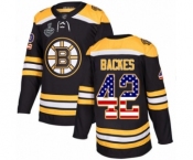 Youth Boston Bruins #42 David Backes Authentic Black USA Flag Fashion 2019 Stanley Cup Final Bound Hockey Jersey